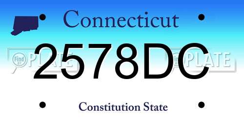 2578DC Connecticut License Plate