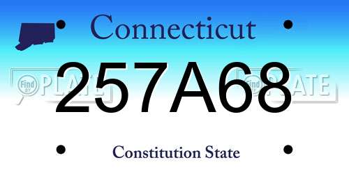 257A68 Connecticut License Plate