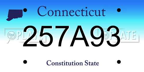 257A93 Connecticut License Plate