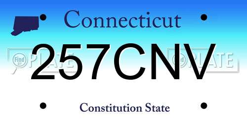 257CNV Connecticut License Plate