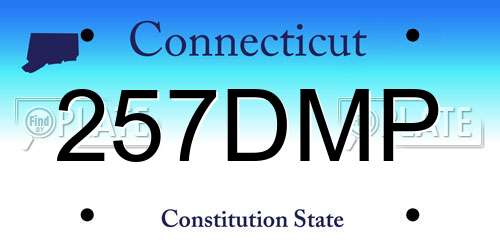 257DMP Connecticut License Plate