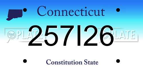 257I26 Connecticut License Plate