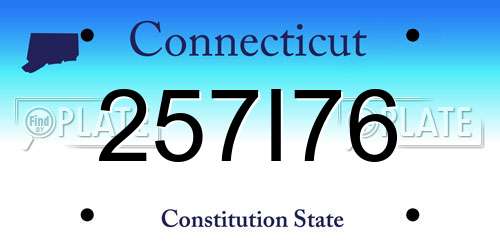 257I76 Connecticut License Plate
