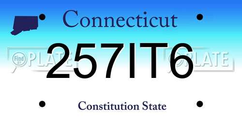257IT6 Connecticut License Plate