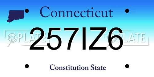 257IZ6 Connecticut License Plate