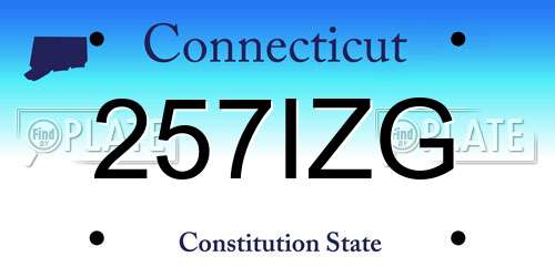 257IZG Connecticut License Plate