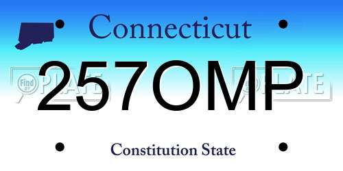 257OMP Connecticut License Plate