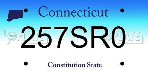257SR0 Connecticut License Plate