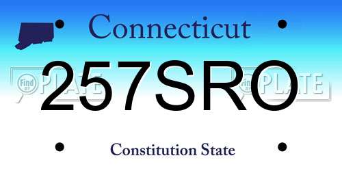 257SRO Connecticut License Plate