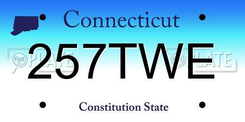 257TWE Connecticut License Plate
