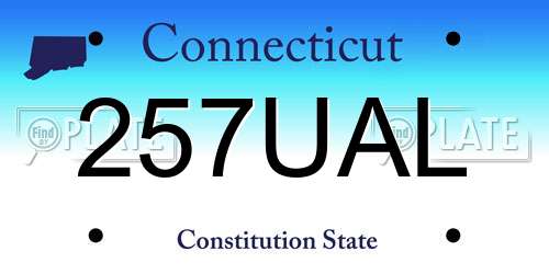257UAL Connecticut License Plate