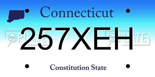 257XEH Connecticut License Plate