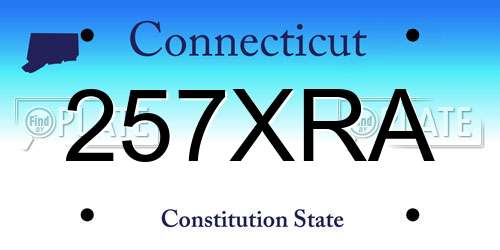 257XRA Connecticut License Plate