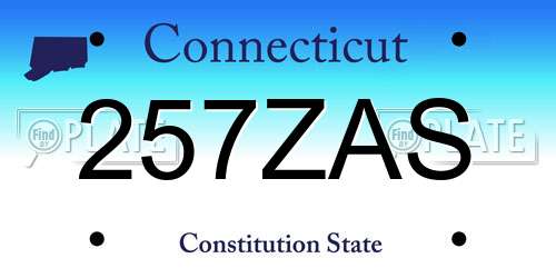 257ZAS Connecticut License Plate