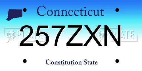 257ZXN Connecticut License Plate