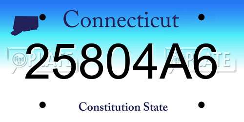 25804A6 Connecticut License Plate