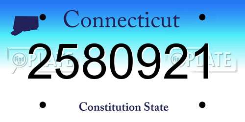 2580921 Connecticut License Plate
