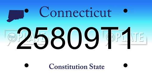 25809T1 Connecticut License Plate