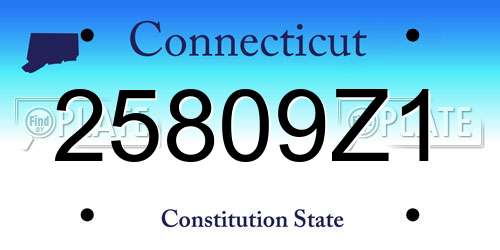 25809Z1 Connecticut License Plate