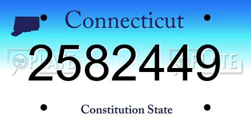2582449 Connecticut License Plate