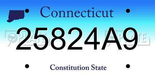 25824A9 Connecticut License Plate