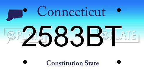 2583BT Connecticut License Plate