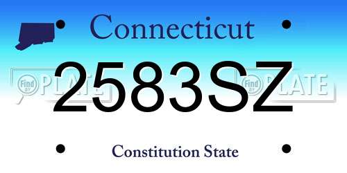 2583SZ Connecticut License Plate