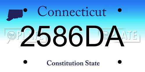 2586DA Connecticut License Plate
