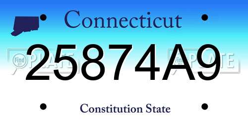 25874A9 Connecticut License Plate