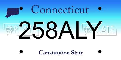 258ALY Connecticut License Plate