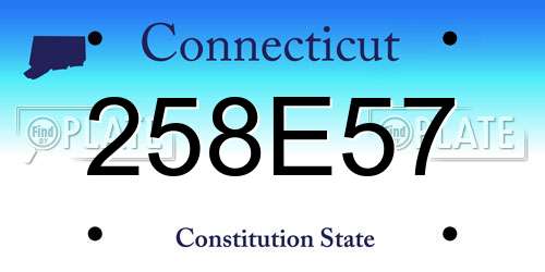 258E57 Connecticut License Plate