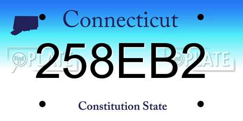 258EB2 Connecticut License Plate