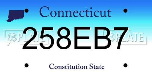 258EB7 Connecticut License Plate