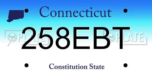 258EBT Connecticut License Plate