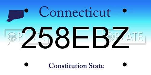 258EBZ Connecticut License Plate