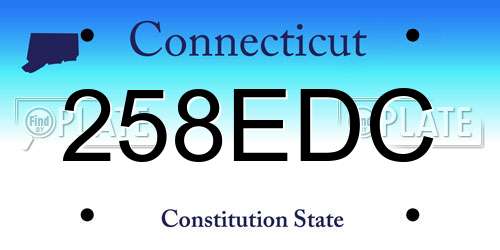 258EDC Connecticut License Plate