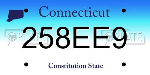 258EE9 Connecticut License Plate