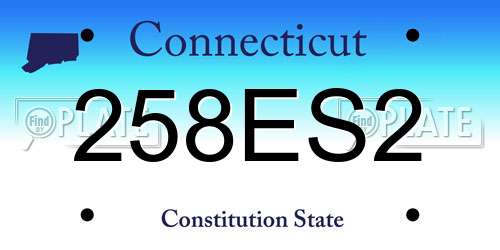 258ES2 Connecticut License Plate