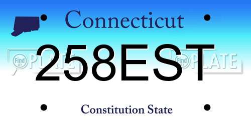 258EST Connecticut License Plate