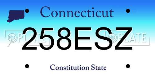 258ESZ Connecticut License Plate