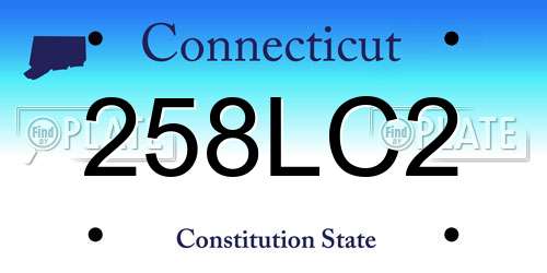 258LC2 Connecticut License Plate