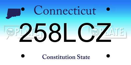 258LCZ Connecticut License Plate