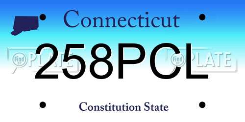 258PCL Connecticut License Plate