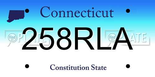 258RLA Connecticut License Plate