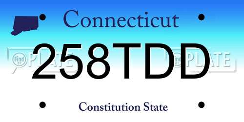 258TDD Connecticut License Plate
