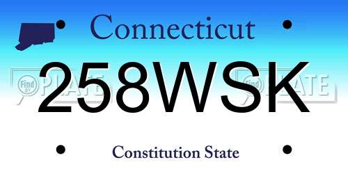 258WSK Connecticut License Plate