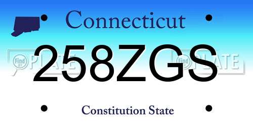 258ZGS Connecticut License Plate