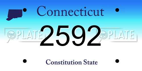 2592 Connecticut License Plate