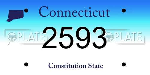 2593 Connecticut License Plate