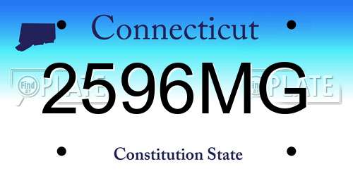 2596MG Connecticut License Plate